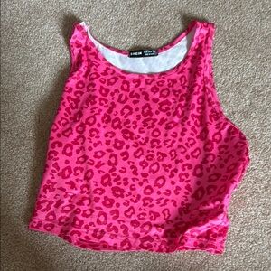 SHEIN Hot Pink Animal Print Tank